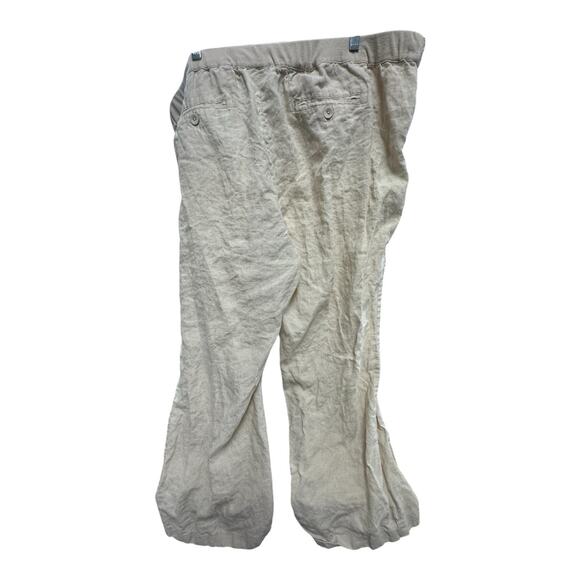 Charter Club Beige 3X Women's Coastal Drawstring Pockets Linen Pants Resortwear - Picture 4 of 4